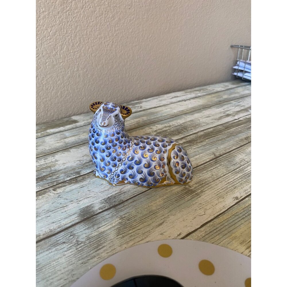 Royal Crown Derby Imari Ram & Lamb Paperweights – Gold Stopper Set of 2 1994 - Picture 15 of 15